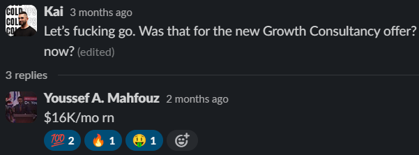 Community message: $16K per month now